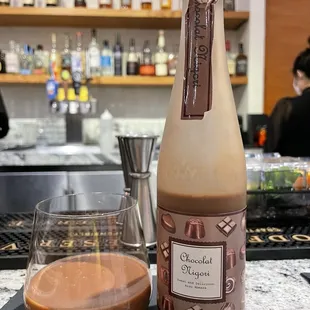 Chocolate nigori, a very rich and decadent dessert like drink.