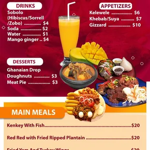 a menu for a restaurant
