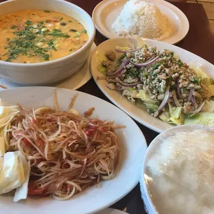 So tan, Larb E-Sarn, and Tomyam Kung