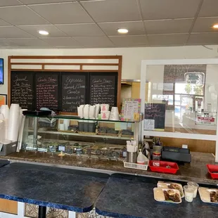 Restaurant side w menu board on display