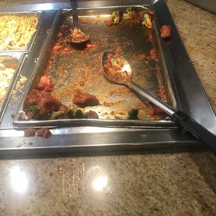 Their food is not fresh neither do they care to fill there empty trays . Waited 15 min and still don&apos;t see food being topped of .