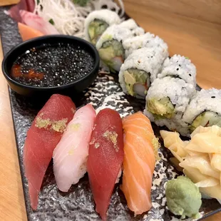 Sushi and sashimi platter.