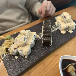 Fresh made sushi at the sushi bar