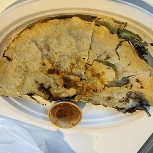 Tlayuda con carne. It's huge. And stuffed. And huge.