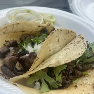 Beef Tongue &amp; tripe tacos