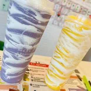 Taro smoothie &amp; mango pineapple smoothie