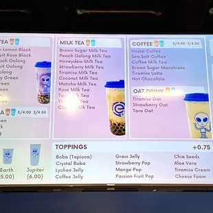 Drinks Menu
