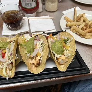Fish Tacos - Pretty good but not worth $18