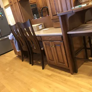 2 side chairs fitting nicely flush. Notice the back support design.