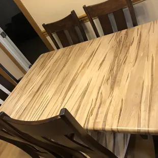 Wormy Maple table top with natural finish
