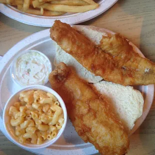 Fish sandwich platters - Mac and cheese!