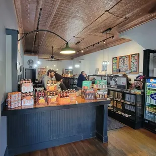 the interior of a coffee shop