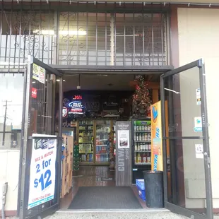 the entrance to the store