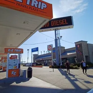a car at a gas station