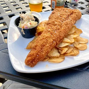 Fish &amp; Chips featuring walleye