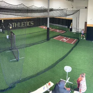 3 hitting lanes with conditioning area