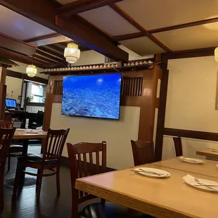 interior, sushi and sashimi