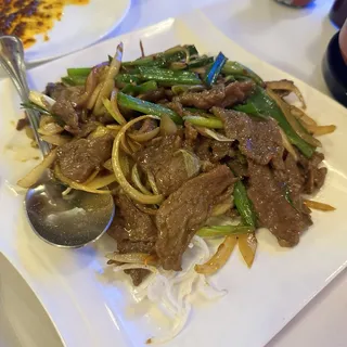 91. Stir Fried Beef Mongolian Style