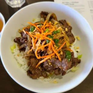 V1. Vemicelli Stir Fried Beef and Lemon Grass - I threw the sauce onto the dish after mixing it up. Member of the clean plate club!