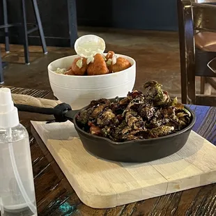 Roasted Sprouts and Buffalo cauliflower