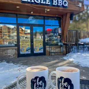 Tea, coffee and hot cocoa to warm up