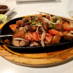 Dinner@Eagle Cafe; 9/24/2024. I ordered, Sizzling Lechon Kawali, i liked it, kinda Saucy, but at least not really Strong tasting of Patis?