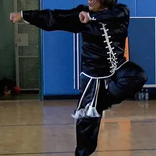 Sifu Mary at demonstration in New York.