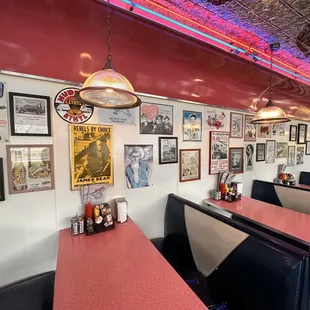 the interior of the diner