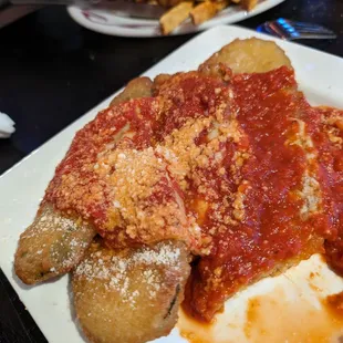 Breaded zucchini w/ marinara