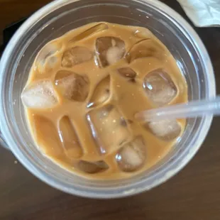 Peanut Butter banana ice coffee with expresso shot