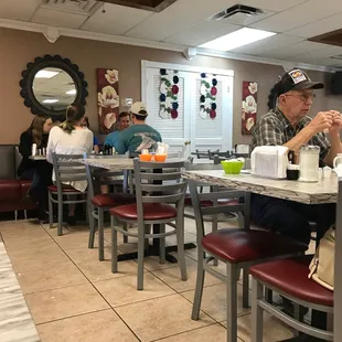 people sitting at tables