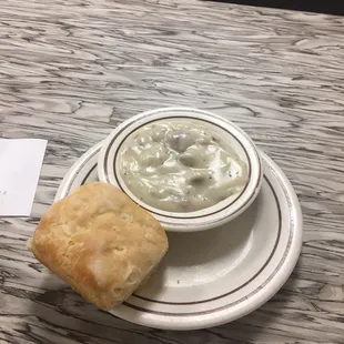 Biscuit and side of gravy