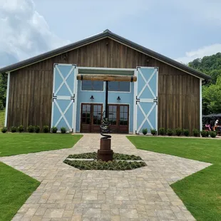 Entrance with patio on right