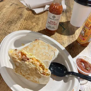 Breakfast burrito. Two thumbs up!