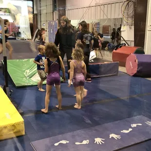 Starting gymnastics class for the first time.