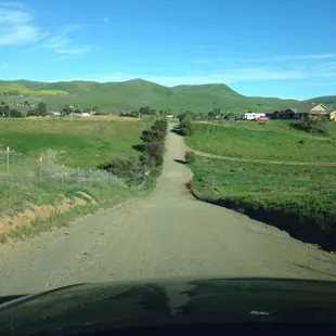 Driving up this dirt road this is extreme wine tasting.