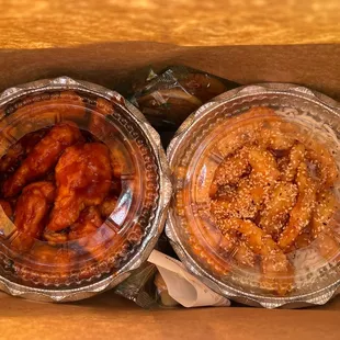 two containers of food