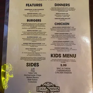 New menu!!