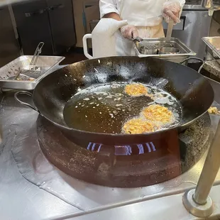 Fried funnel cakes