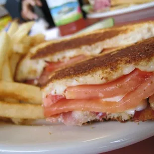 grilled cheese with tomato and bacon!