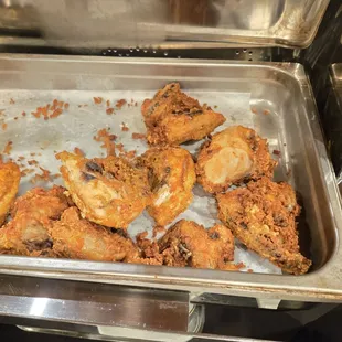 chicken wings and fried chicken, interior