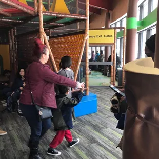 Emergency exit , going off and no staffs around ,