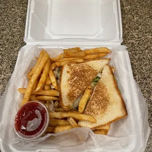 Not fresh cut French cut fries as usual and sandwich was not done