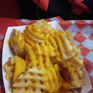 Cheesy waffle fries
