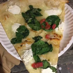 Bianca with tomatoes, spinach, and ricotta