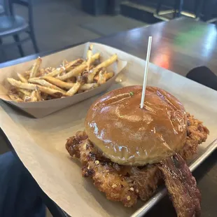 Hot honey chicken sandwich