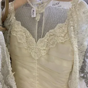 A lovely wedding dress from the vintage formalwear rack.