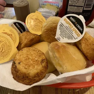 Free Yeast Rolls, Cornbread Muffins, Whipped Butter &amp; Honey  Butter