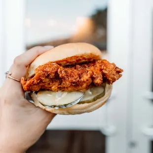 old bay hot honey chicken sandwich
