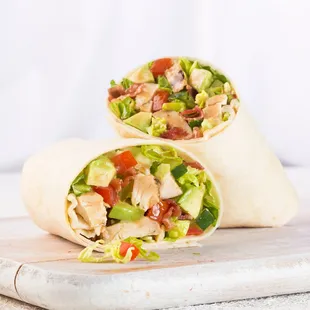 a chicken and lettuce wrap